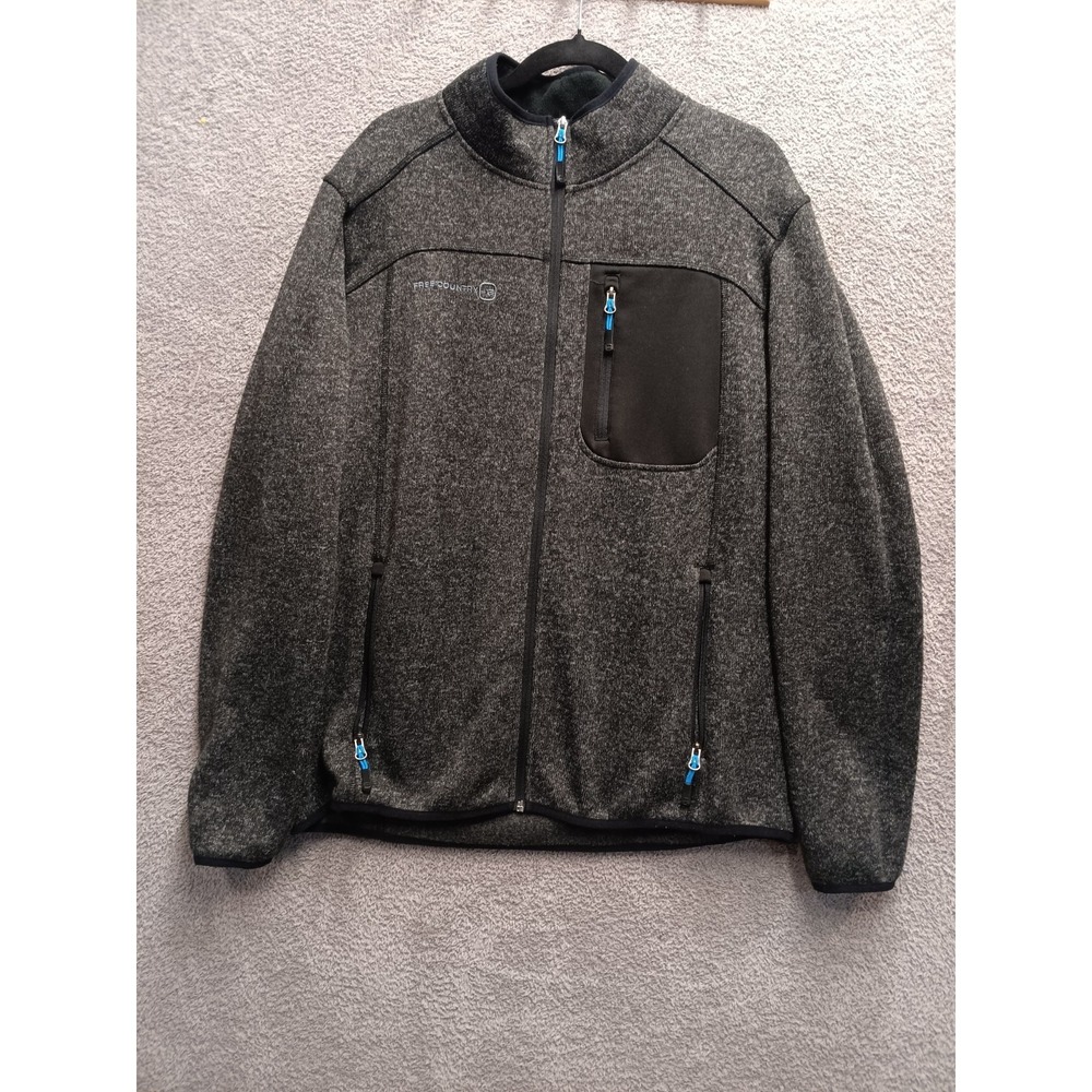 Free Country Women's XXL / Men's XL Full Zip Fleece Jacket Gray Heather Warm